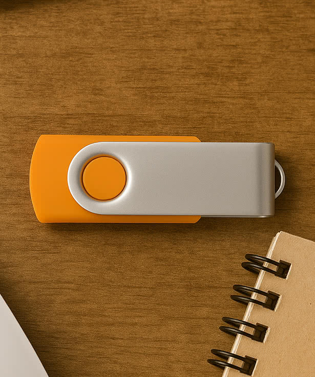 Full Color Silver Swivel Type-C USB Flash Drive 8GB