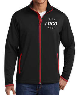 Sport-Tek Sport-Wick Stretch Full Zip Jacket - Color: Black / True Red