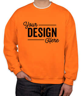 Gildan Midweight 50/50 Crewneck Sweatshirt - Color: Safety Orange