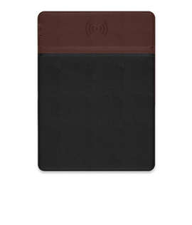 5V Wireless Charging Mouse Pad with Phone Stand - Color: Brown / Black