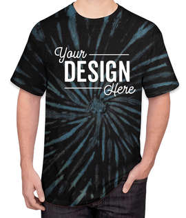 Port & Company Tie-Dye T-shirt - Color: Black Galaxy Spiral