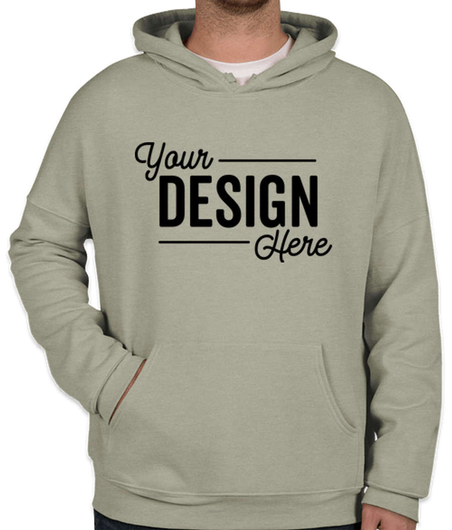 Bella + Canvas Ultra Soft Drop Shoulder Pullover Hoodie in Heather Stone