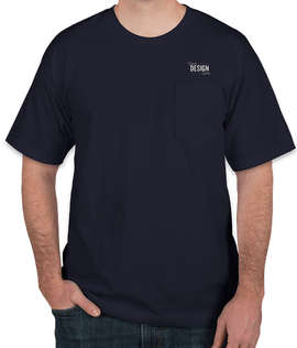 Bayside USA-Made 100% Cotton Pocket T-shirt - Color: Navy