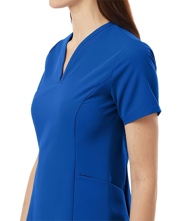 Jaanuu Women's Calix Fit & Flare V-Neck Scrub Top - Embroidered