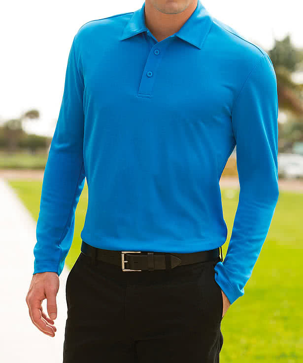 Port Authority Silk Touch Long Sleeve Performance Polo - Embroidered