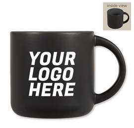 14 oz. Ceramic Two-Tone Black Minolo Mug - Color: Black / Storm Grey