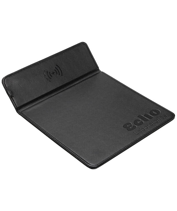 Debossed Accord 15W Wireless Charger Mouse Pad with Kickstand