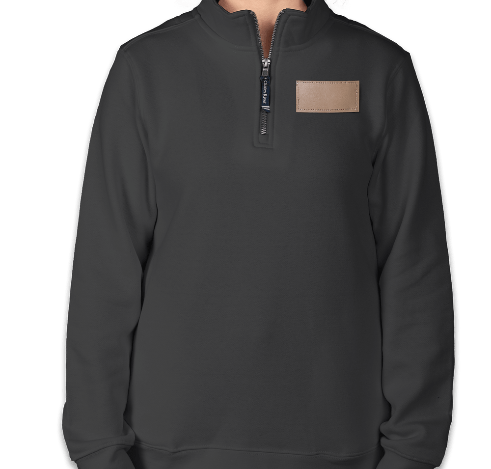 Charles River Women's Crosswind Quarter Zip Sweatshirt - Faux Leather Patch-default