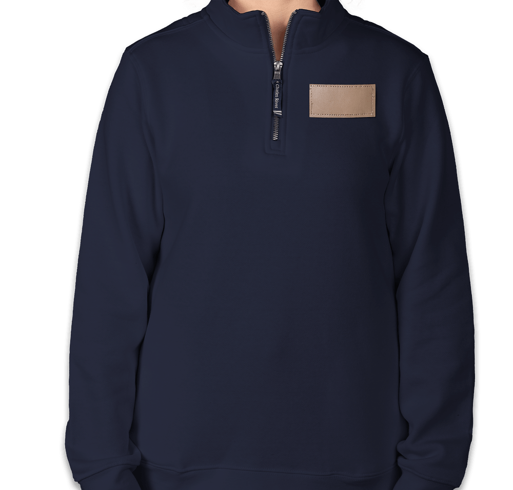 Charles River Women's Crosswind Quarter Zip Sweatshirt - Faux Leather Patch-default