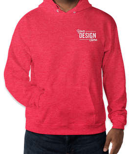 Embroidered Hanes EcoSmart 50/50 Pullover Hoodie - Color: Heather Red
