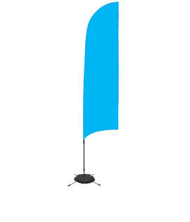 Full Color 13’ Streamline Razor Flag with Cross Base - Color: Columbia Blue