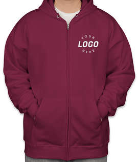 Hanes Ultimate Cotton Heavyweight Zip Hoodie - Color: Maroon