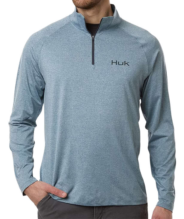 HUK Airweight Heather Quarter Zip Performance Shirt