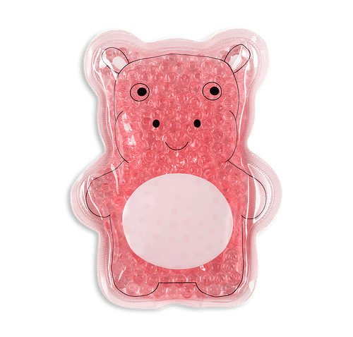 Plush Hippo Aqua Pearls Hot/Cold Pack in Pink