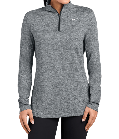 Nike Women's Dri-FIT Stride Half Zip Performance Shirt in Black Heather