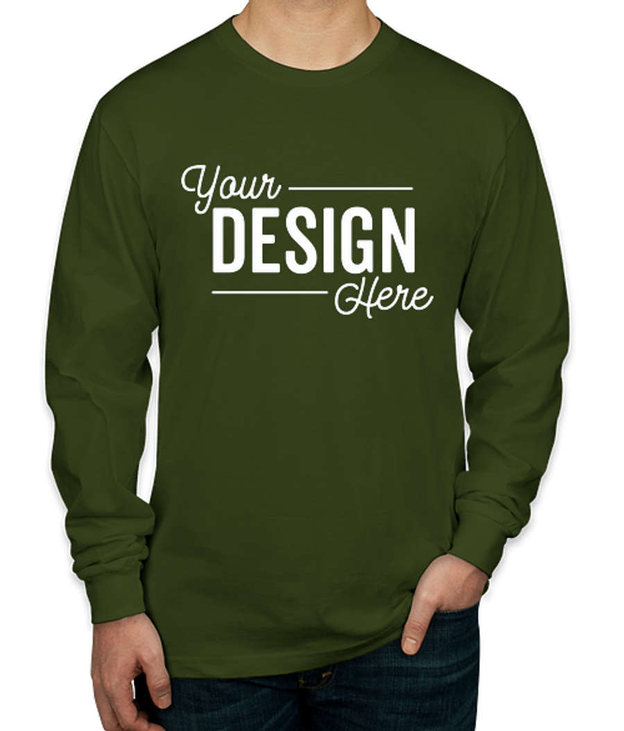 American Apparel Long Sleeve T-shirt in Olive