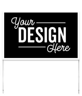 Full Color 22" x 14" Poster Yard Sign with Metal Frame - Color: Black