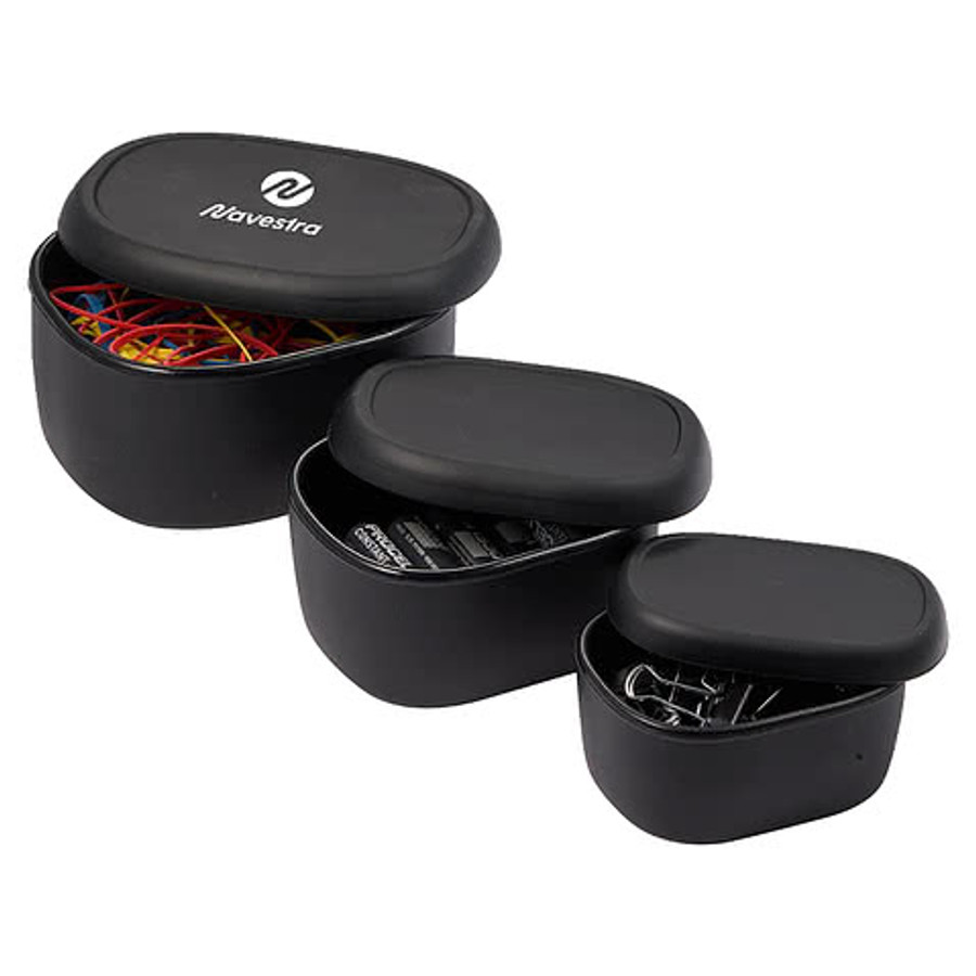 Zili 3-Piece Silicone Storage Container Set in Black