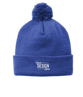 Sport-Tek Solid Pom Pom Beanie - Color: True Royal
