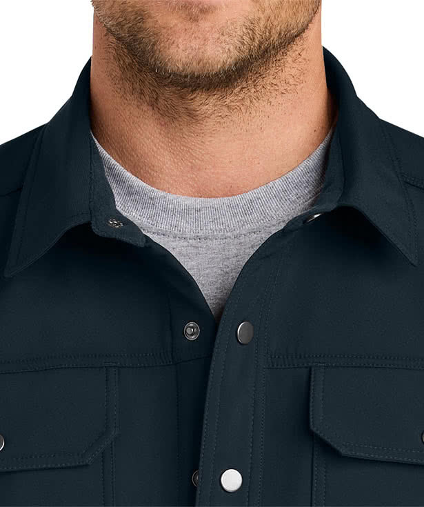 Custom Cornerstone Fleece Soft Shell Snap Shirt Jacket - Printed