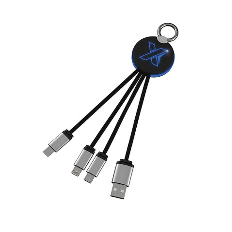 Laser Engraved SCX Innovative Design Eco Light Up Charging Cable in White