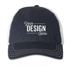 Richardson Garment Washed Trucker Hat - Color: Navy / White