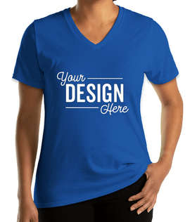 Port & Company Women's Core Cotton V-Neck T-shirt - Color: Royal