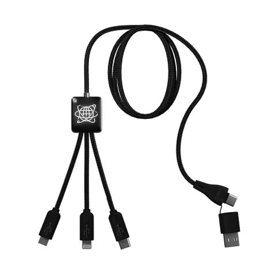 Laser Engraved SCX Innovative Design Data Transfer Eco Cable in Black