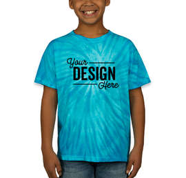 Dyenomite Youth 100% Cotton Tonal Tie-Dye T-shirt - Color: Turquoise