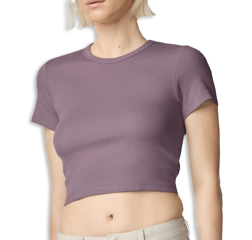 American Apparel Women's Baby Rib Heavyweight Cotton Cropped T-shirt-default