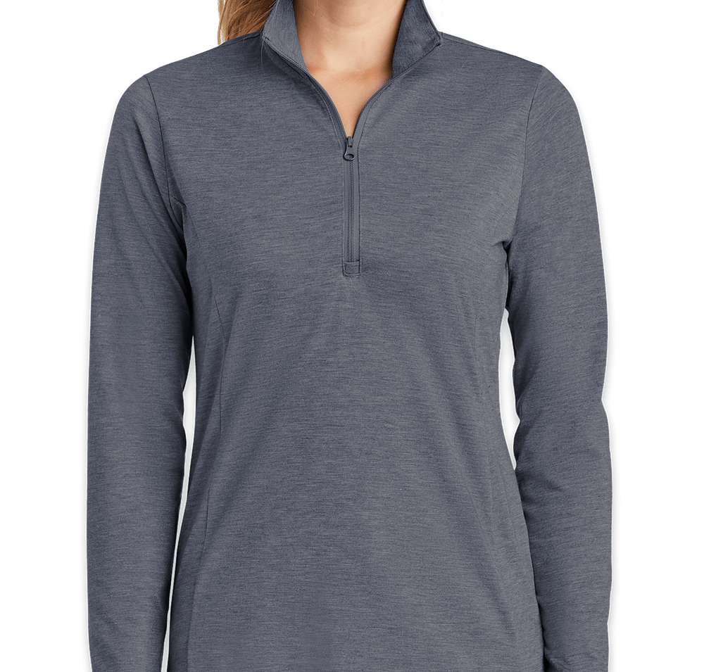 Sport-Tek Women's Tri-Blend Quarter Zip Performance Shirt-default
