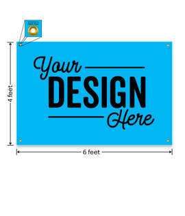 Full Color 6' x 4' Vinyl Banner - Color: Columbia Blue