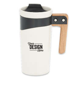 16 oz. Grotto Ceramic Travel Mug - Color: White