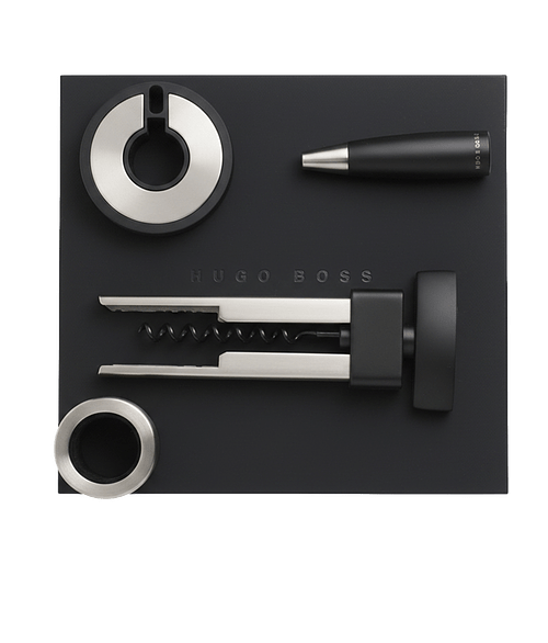 Hugo Boss Distinct 4 Piece Wine Set in Black