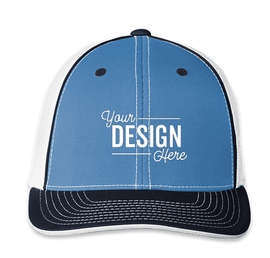 Pacific Headwear Flexfit Trucker Hat - Color: Columbia Blue / Navy