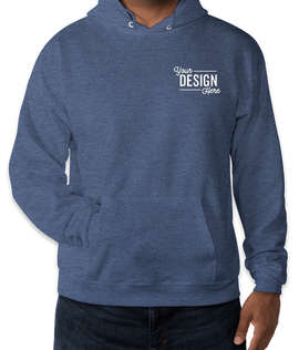 Embroidered Hanes EcoSmart 50/50 Pullover Hoodie - Color: Heather Navy
