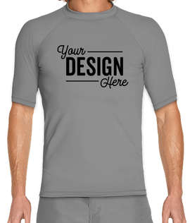 Wet Effect Short Sleeve Rash Guard Shirt - Color: Gray