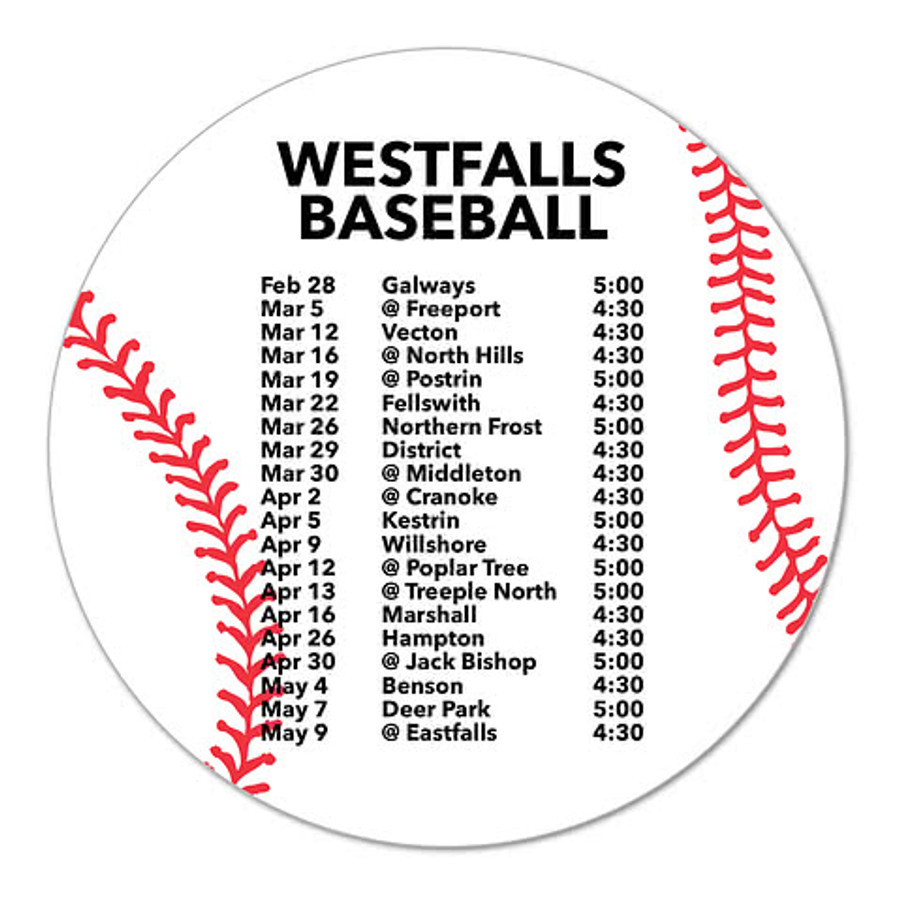 Full Color 5.5" Baseball Refrigerator Magnet in Baseball