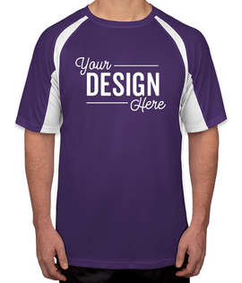 Badger B-Dry Contrast Performance Shirt - Color: Purple / White