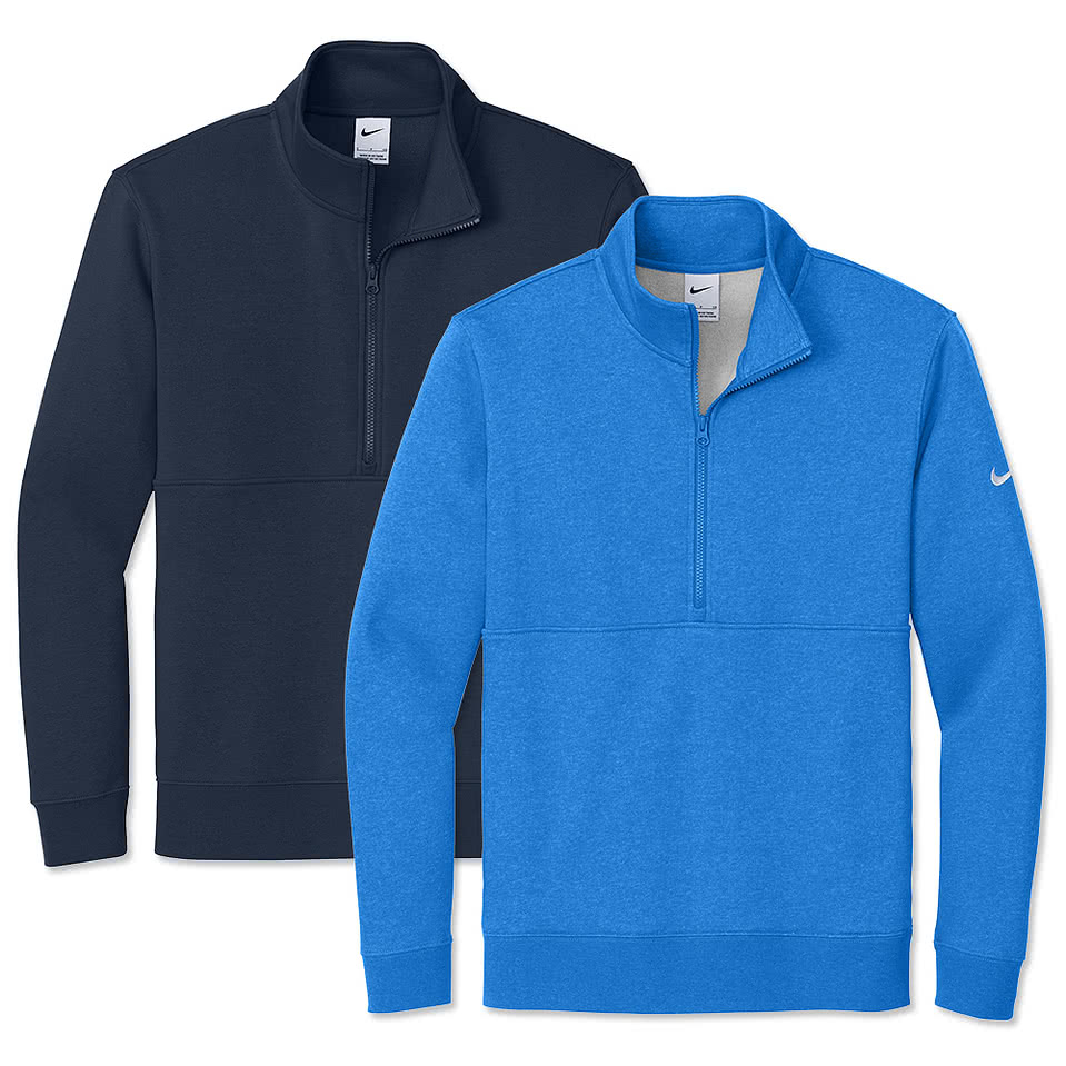 Nike Club Swoosh Sleeve Quarter Zip Sweatshirt