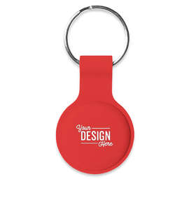 Laser Engraved Silicone Tracker Holder Keychain - Color: Red