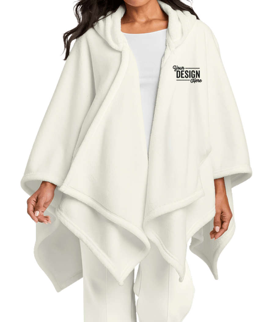 Port Authority Dream Plush Open Hooded Wrap in Marshmallow