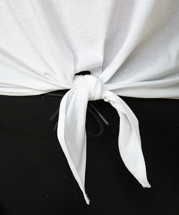 Women's 100% Cotton Tie Front T-shirt
