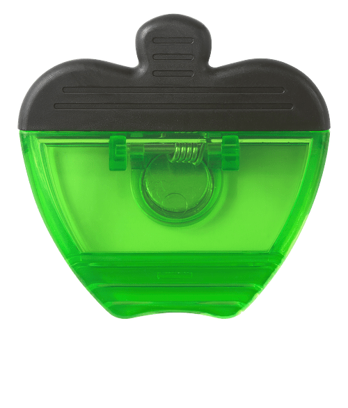 Recycled Apple Shape Magnetic Memo Clip in TRANSLUCENT LIME GREEN
