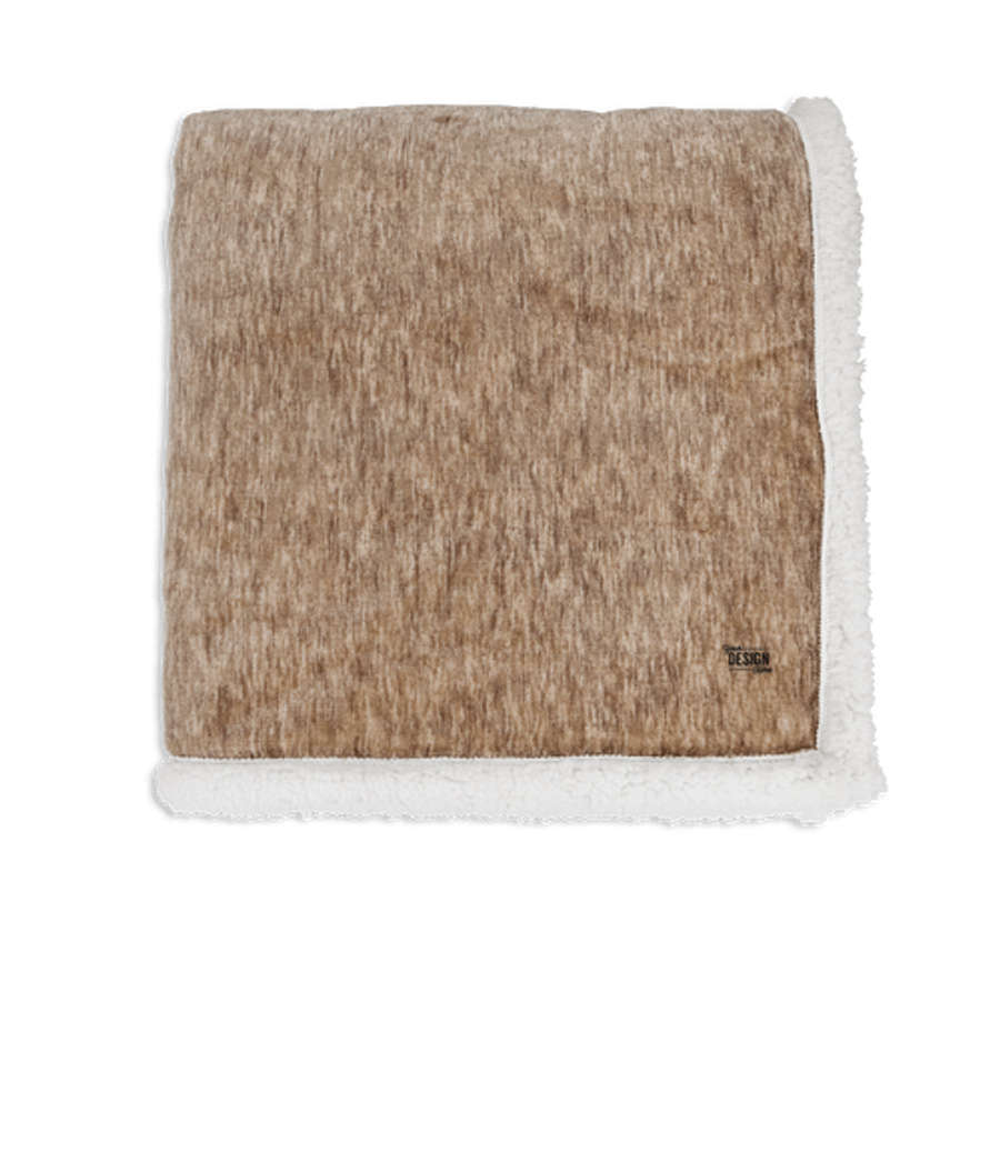 Two-Tone Sherpa Blanket in Tan