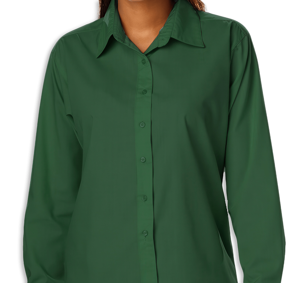 Blue Generation Women's Value Long Sleeve Poplin Dress Shirt - Embroidered-default