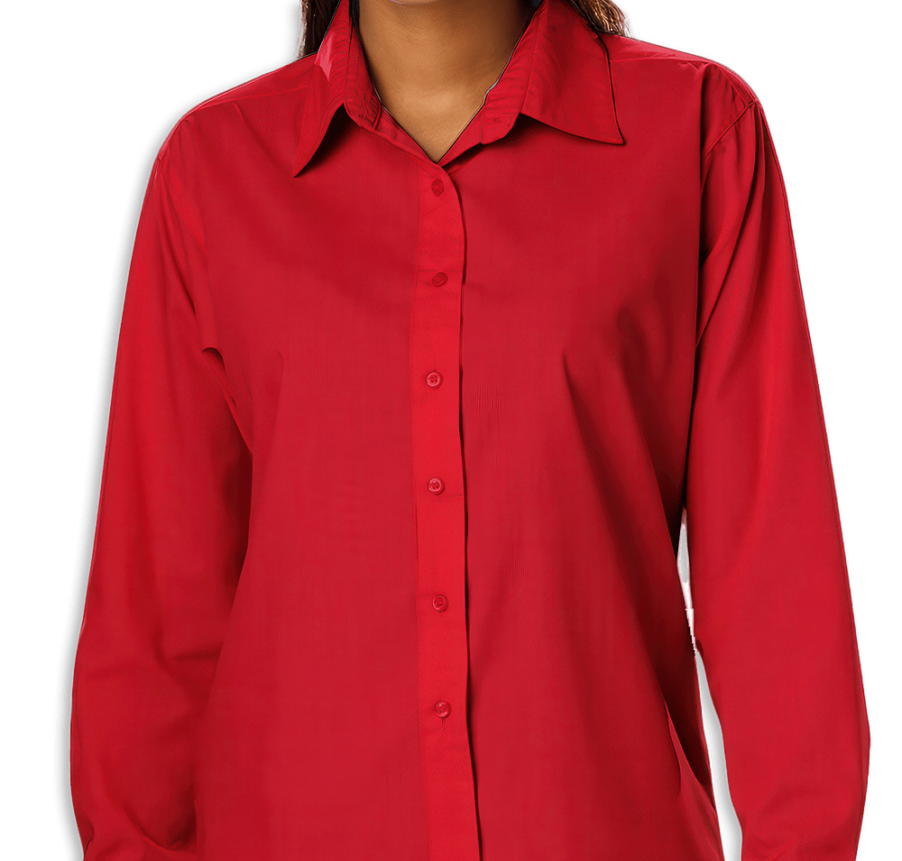 Blue Generation Women's Value Long Sleeve Poplin Dress Shirt - Embroidered-default