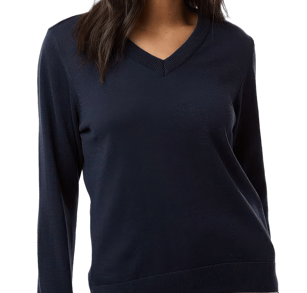 Devon & Jones Women's New Classics Recycled V-Neck Sweater - Embroidered-default