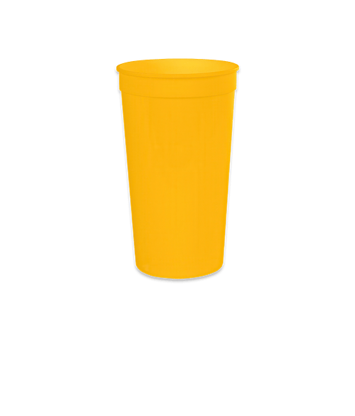 Full Color 32 oz. Big Game Plastic Stadium Cup (Case of 500) in Yellow