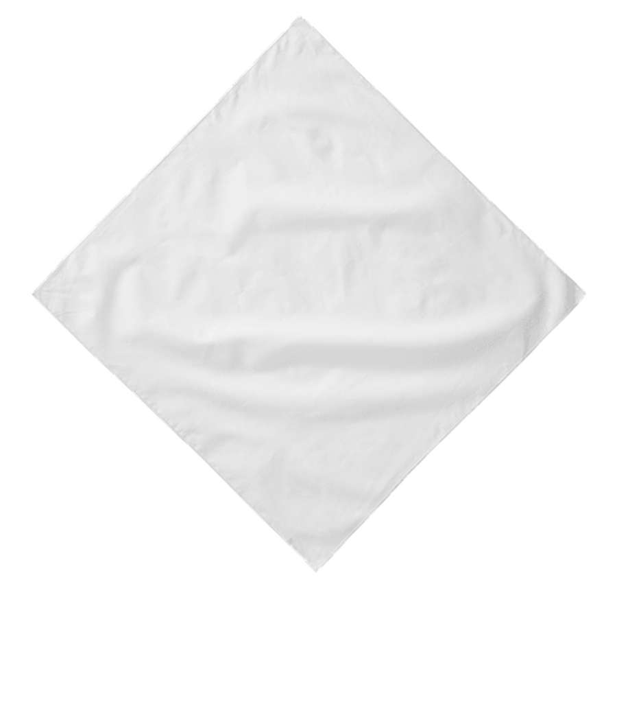 Augusta 100% Cotton Solid Bandana (Corner Design) in White